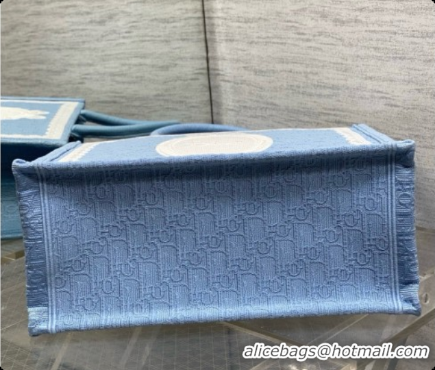 Good Quality Dior Medium Dior Book Tote with Strap in Blue Dior Oblique Jacquard and Dior Médaillon 6090242 2026