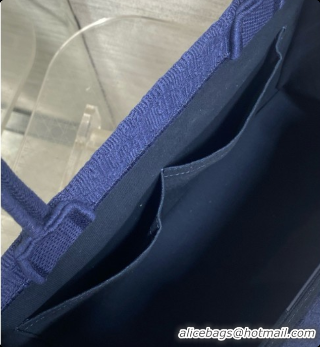 Buy Discount Dior Medium Dior Book Tote with Strap in Deep Blue Dior Oblique Jacquard and Dior Médaillon 6090244 2026
