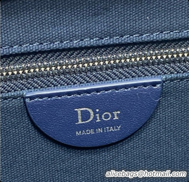 Buy Discount Dior Medium Dior Book Tote with Strap in Deep Blue Dior Oblique Jacquard and Dior Médaillon 6090244 2026