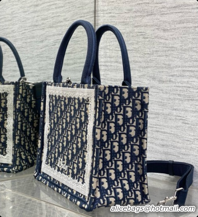 Buy Luxury Dior New Small Dior Book Tote with Strap in Dior Oblique Jacquard 6090240 2026