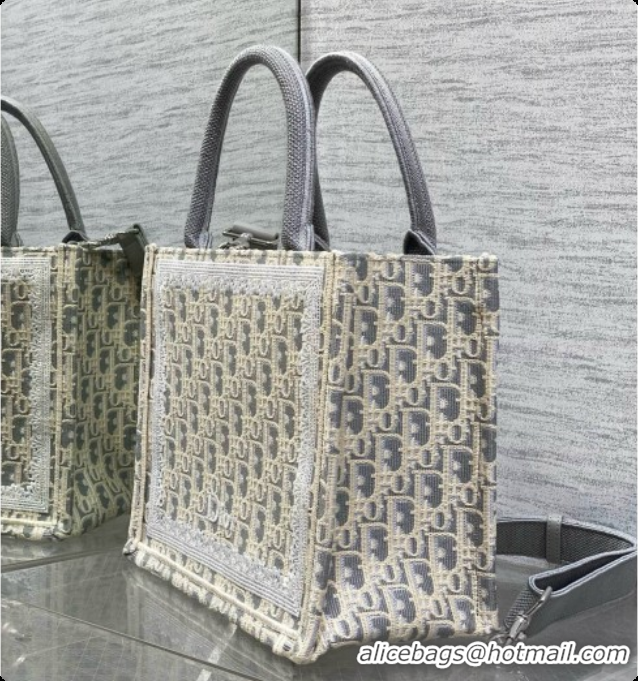 Best Grade Dior New Small Dior Book Tote with Strap in Grey Dior Oblique Jacquard 6090236 2026