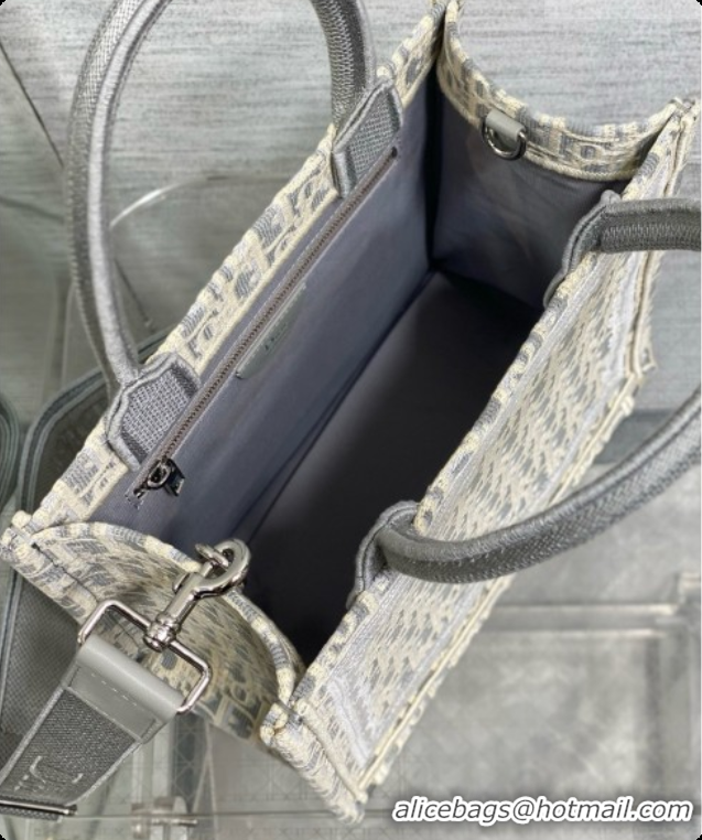 Best Grade Dior New Small Dior Book Tote with Strap in Grey Dior Oblique Jacquard 6090236 2026