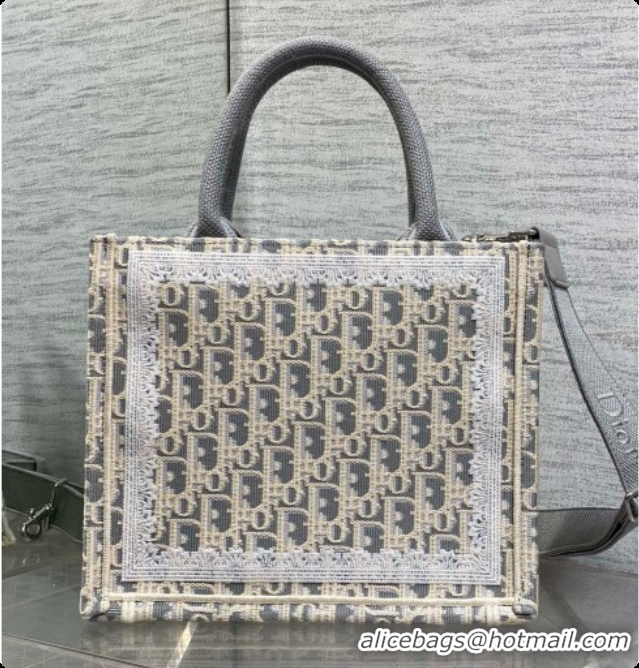 Best Grade Dior New Small Dior Book Tote with Strap in Grey Dior Oblique Jacquard 6090236 2026