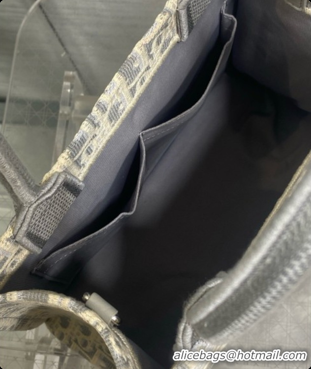 Best Grade Dior New Small Dior Book Tote with Strap in Grey Dior Oblique Jacquard 6090236 2026