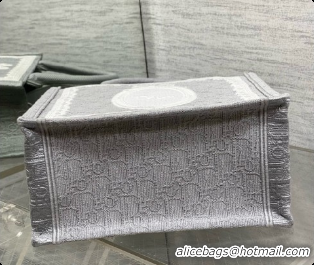 Buy Discount Dior New Small Dior Book Tote with Strap in Grey Dior Oblique Jacquard and Dior Médaillon 6090238 2026