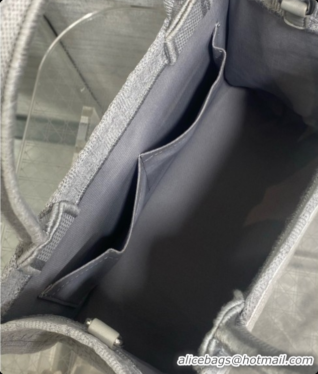 Buy Discount Dior New Small Dior Book Tote with Strap in Grey Dior Oblique Jacquard and Dior Médaillon 6090238 2026