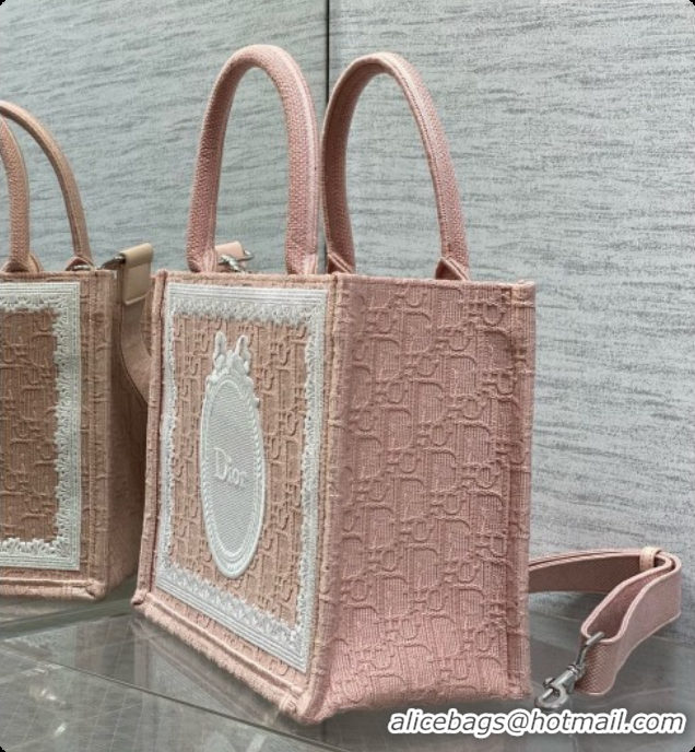 Top Quality Dior New Small Dior Book Tote with Strap in Pink Dior Oblique Jacquard and Dior Médaillon 6090241 2026