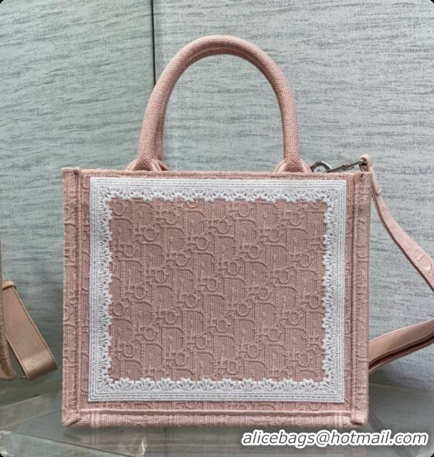 Top Quality Dior New Small Dior Book Tote with Strap in Pink Dior Oblique Jacquard and Dior Médaillon 6090241 2026
