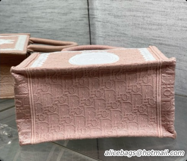 Top Quality Dior New Small Dior Book Tote with Strap in Pink Dior Oblique Jacquard and Dior Médaillon 6090241 2026