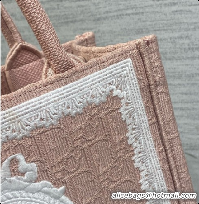 Top Quality Dior New Small Dior Book Tote with Strap in Pink Dior Oblique Jacquard and Dior Médaillon 6090241 2026