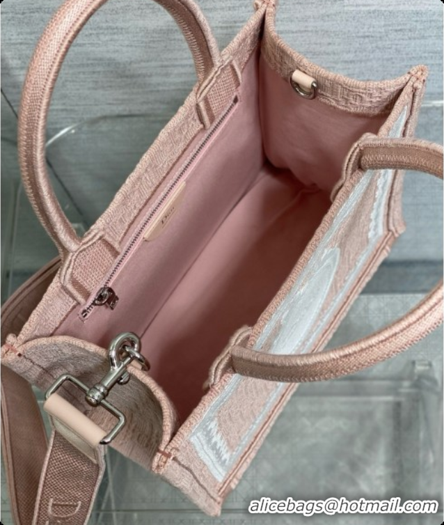 Top Quality Dior New Small Dior Book Tote with Strap in Pink Dior Oblique Jacquard and Dior Médaillon 6090241 2026