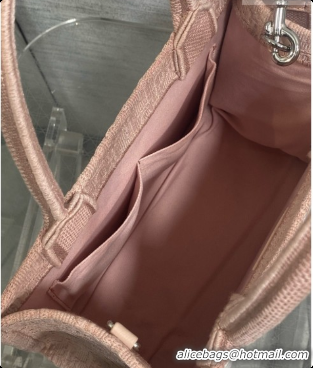 Top Quality Dior New Small Dior Book Tote with Strap in Pink Dior Oblique Jacquard and Dior Médaillon 6090241 2026