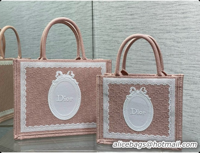 Top Quality Dior New Small Dior Book Tote with Strap in Pink Dior Oblique Jacquard and Dior Médaillon 6090241 2026