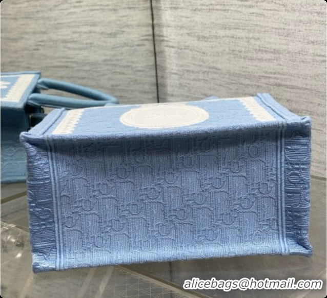 Buy Duplicate Dior New Small Dior Book Tote with Strap in Blue Dior Oblique Jacquard and Dior Médaillon 6090243 2026
