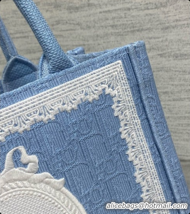 Buy Duplicate Dior New Small Dior Book Tote with Strap in Blue Dior Oblique Jacquard and Dior Médaillon 6090243 2026