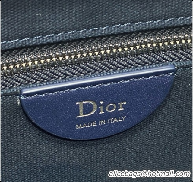 Top Quality Dior New Small Dior Book Tote with Strap in Deep Blue Dior Oblique Jacquard and Dior Médaillon 6090245 2026