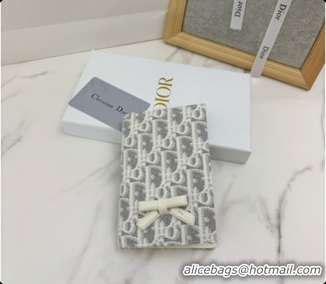 Duplicate Dior Wallet in Latte and Gray Dior Oblique Jacquard D090248 2026