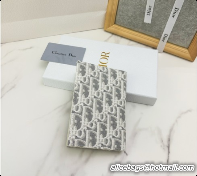 Duplicate Dior Wallet in Latte and Gray Dior Oblique Jacquard D090248 2026