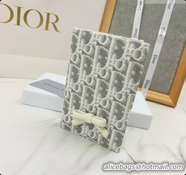 Duplicate Dior Wallet in Latte and Gray Dior Oblique Jacquard D090248 2026