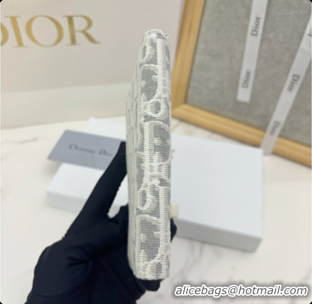 Duplicate Dior Wallet in Latte and Gray Dior Oblique Jacquard D090248 2026