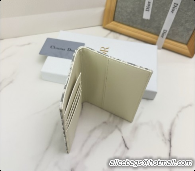Duplicate Dior Wallet in Latte and Gray Dior Oblique Jacquard D090248 2026