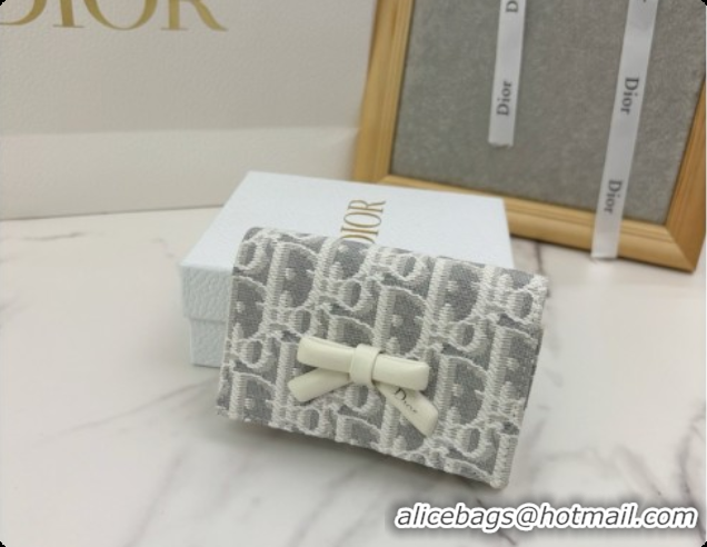 Duplicate Dior Promenade Glycine Wallet in Latte and Gray Dior Oblique Jacquard D090249 2026