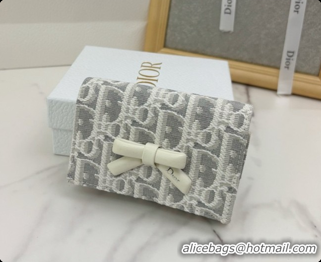 Duplicate Dior Promenade Glycine Wallet in Latte and Gray Dior Oblique Jacquard D090249 2026