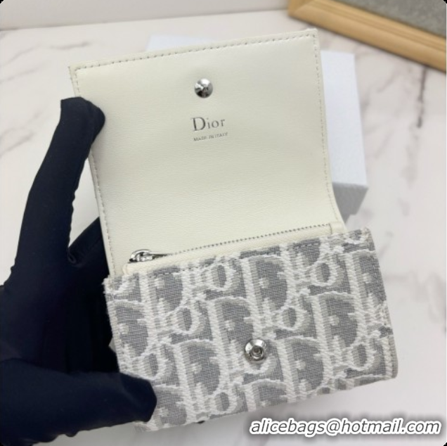 Duplicate Dior Promenade Glycine Wallet in Latte and Gray Dior Oblique Jacquard D090249 2026