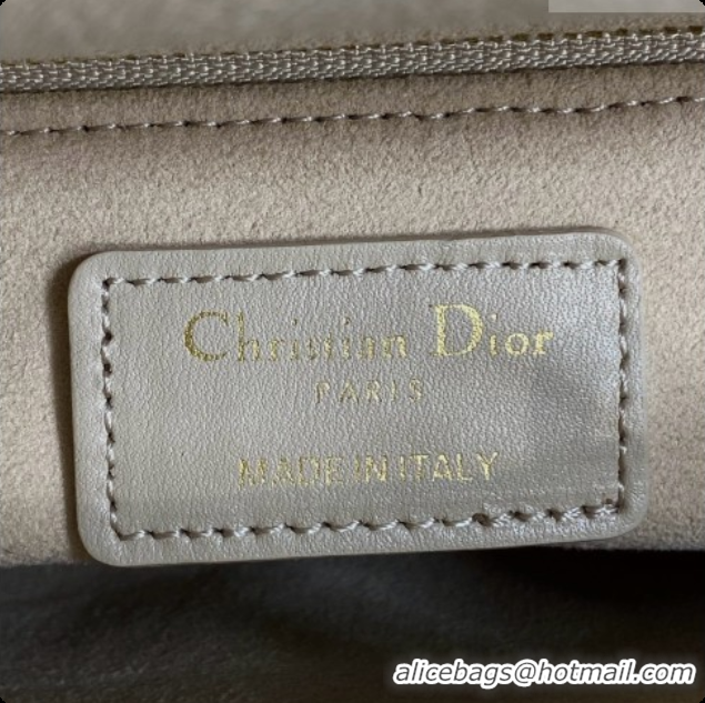 Fashion Dior Mini Lady Dior Bag in Cannage Lambskin with Bow D090250 Beige/Burgundy 2026