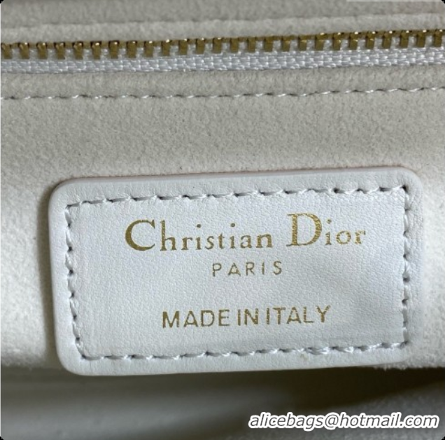 Affordable Price Dior Mini Lady Dior Bag in Cannage Lambskin with Bow D090251 White/Light Blue 2026