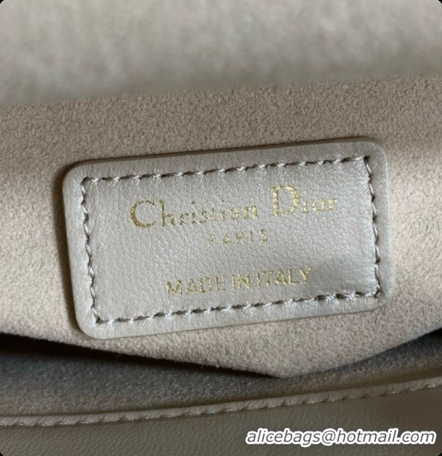 Cute Dior Mini Lady Dior Bag in Cannage Lambskin with Bow D090253 Beige 2026