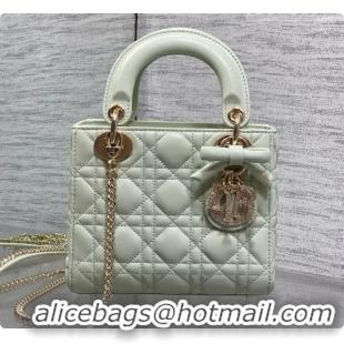 Low Price Dior Mini Lady Dior Bag in Cannage Lambskin with Bow D090254 Light Green 2026