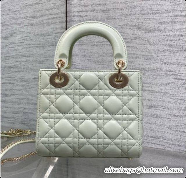 Low Price Dior Mini Lady Dior Bag in Cannage Lambskin with Bow D090254 Light Green 2026