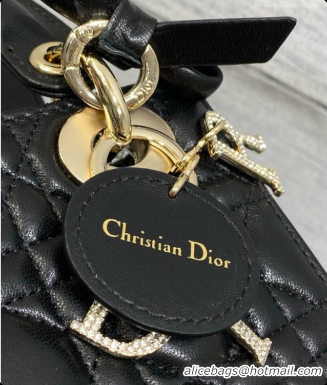 Most Popular Dior Mini Lady Dior Bag in Cannage Lambskin with Bow D090256 Black 2026