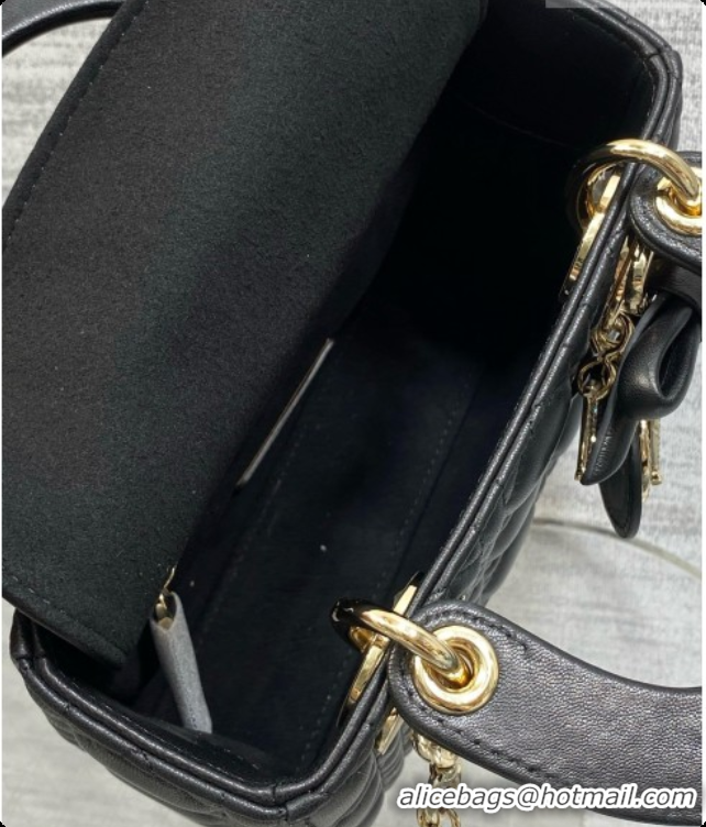 Most Popular Dior Mini Lady Dior Bag in Cannage Lambskin with Bow D090256 Black 2026