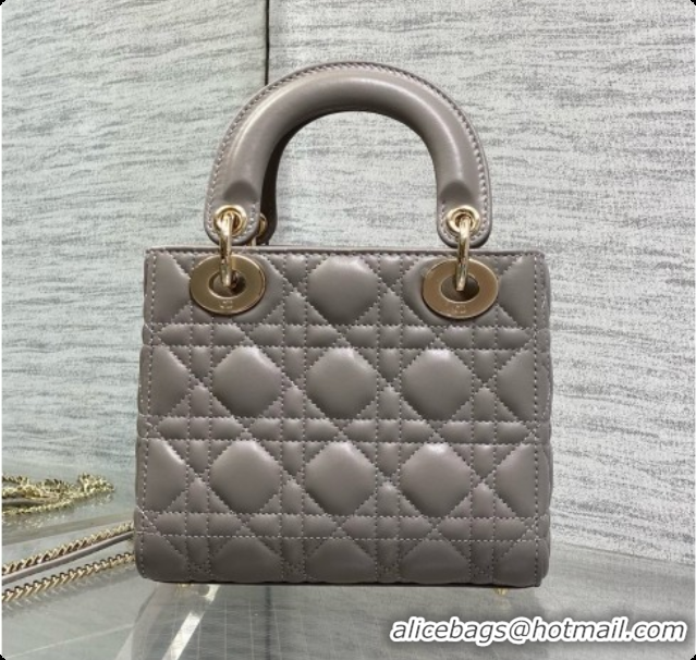 Best Luxury Dior Mini Lady Dior Bag in Cannage Lambskin with Bow D090258 Grey 2026