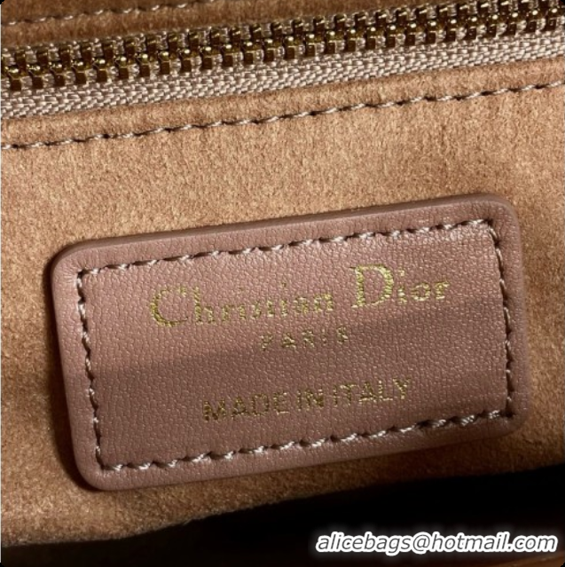 Good Quality Dior Mini Lady Dior Bag in Cannage Lambskin with Bow D090257 Dark Pink 2026