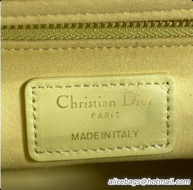 Low Price Dior Mini Lady Dior Bag in Cannage Lambskin with Bow D090263 Yellow 2026