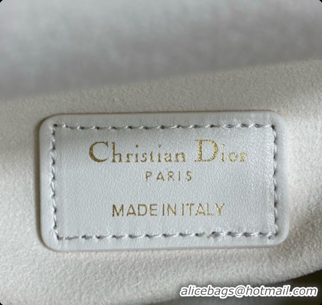 Buy Duplicate Dior Mini Lady Dior Bag in Cannage Lambskin with Bow D090264 White 2026