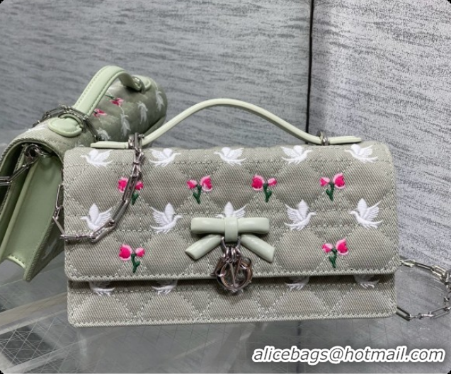Best Price Dior Dioramour My Dior Mini Bag in Denim Embroidered with Multicolor Doves & Roses Motif D090301 2026