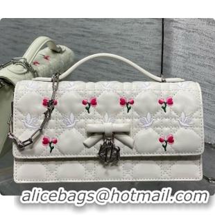 Buy Cheap Dior Dioramour My Dior Mini Bag in White Cannage Lambskin with Doves & Roses Motif Embroidery D090303 2026