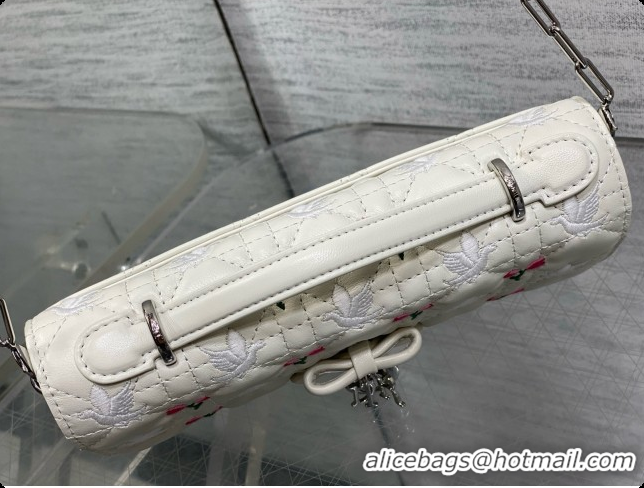 Buy Cheap Dior Dioramour My Dior Mini Bag in White Cannage Lambskin with Doves & Roses Motif Embroidery D090303 2026