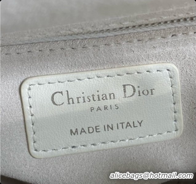 Buy Cheap Dior Mini Lady Dior Bag in Cannage Lambskin with Doves & Roses Motif Embroidery D090305 White/Black 2026