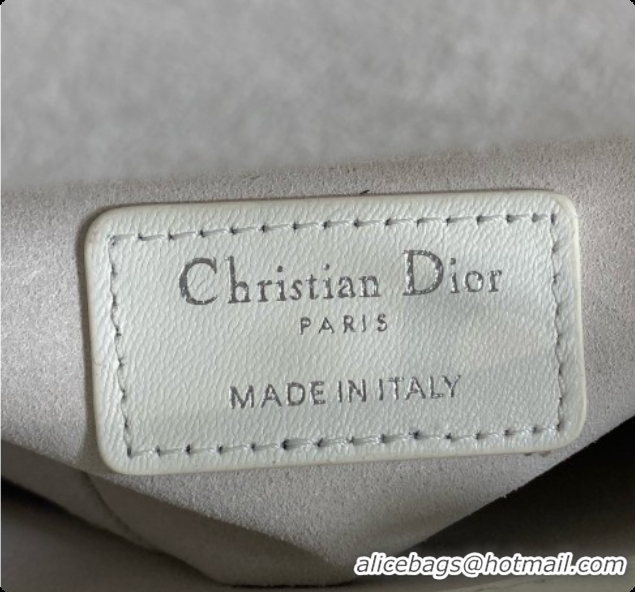 Super Quality Dior Mini Lady Dior Bag in Cannage Lambskin with Doves & Roses Motif Embroidery D090307 White 2026