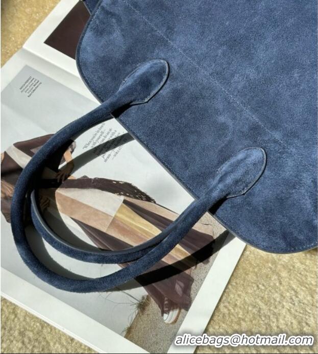 Top Grade The Row Margaux 12 Tote Bag in Suede 8818M Blue 2026