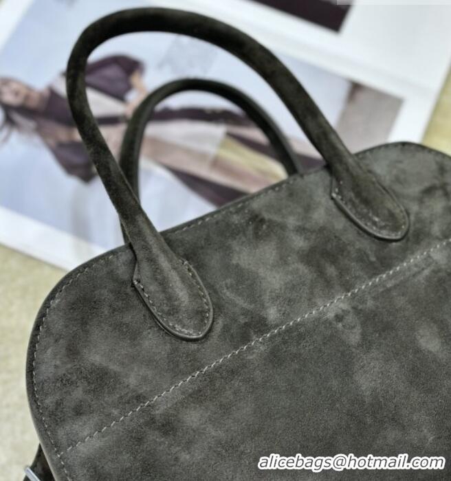 Luxury Discount The Row Margaux 10 Tote Bag in Suede 8818S Green 2026