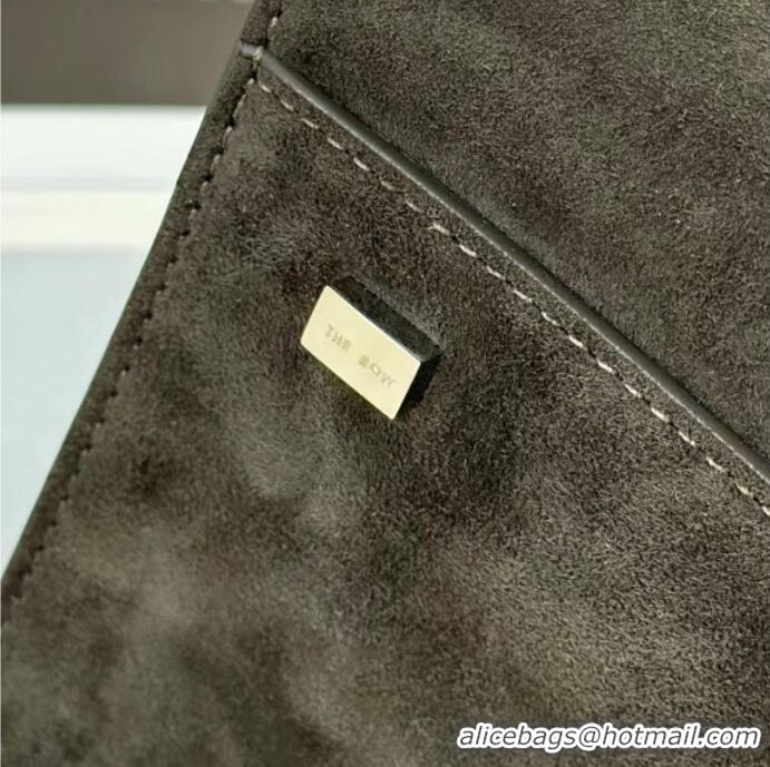 Luxury Discount The Row Margaux 10 Tote Bag in Suede 8818S Green 2026