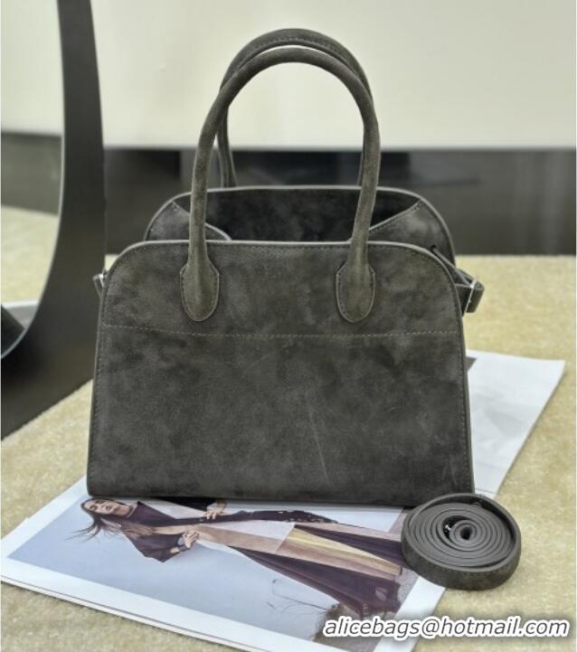 Luxury Discount The Row Margaux 10 Tote Bag in Suede 8818S Green 2026
