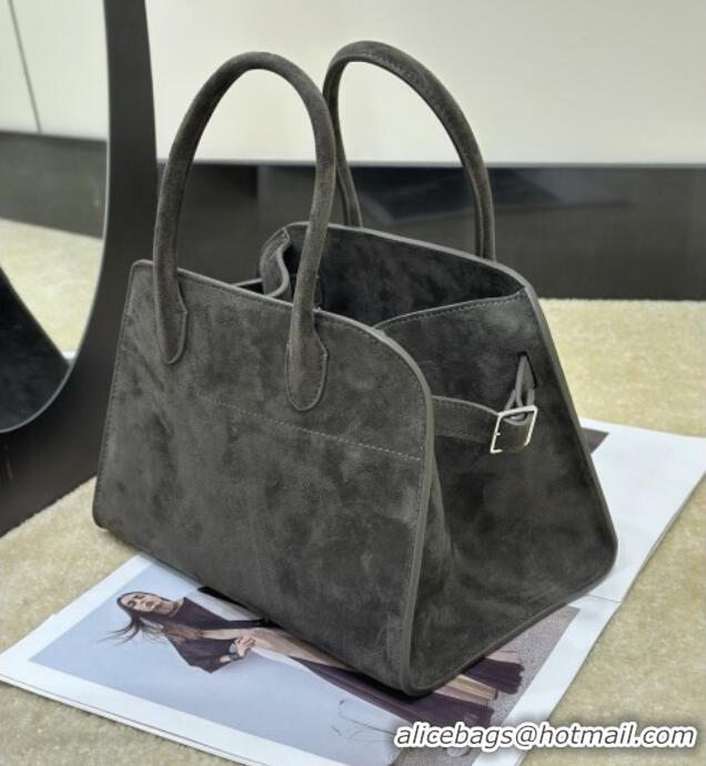 Luxury Discount The Row Margaux 10 Tote Bag in Suede 8818S Green 2026