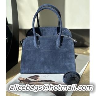 Buy Fashionable The Row Margaux 10 Tote Bag in Suede 8818S Blue 2026